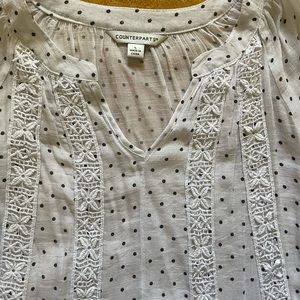 White polka dot blouse 🤍